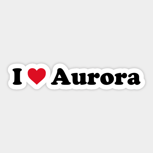 I Love Aurora Sticker by Novel_Designs